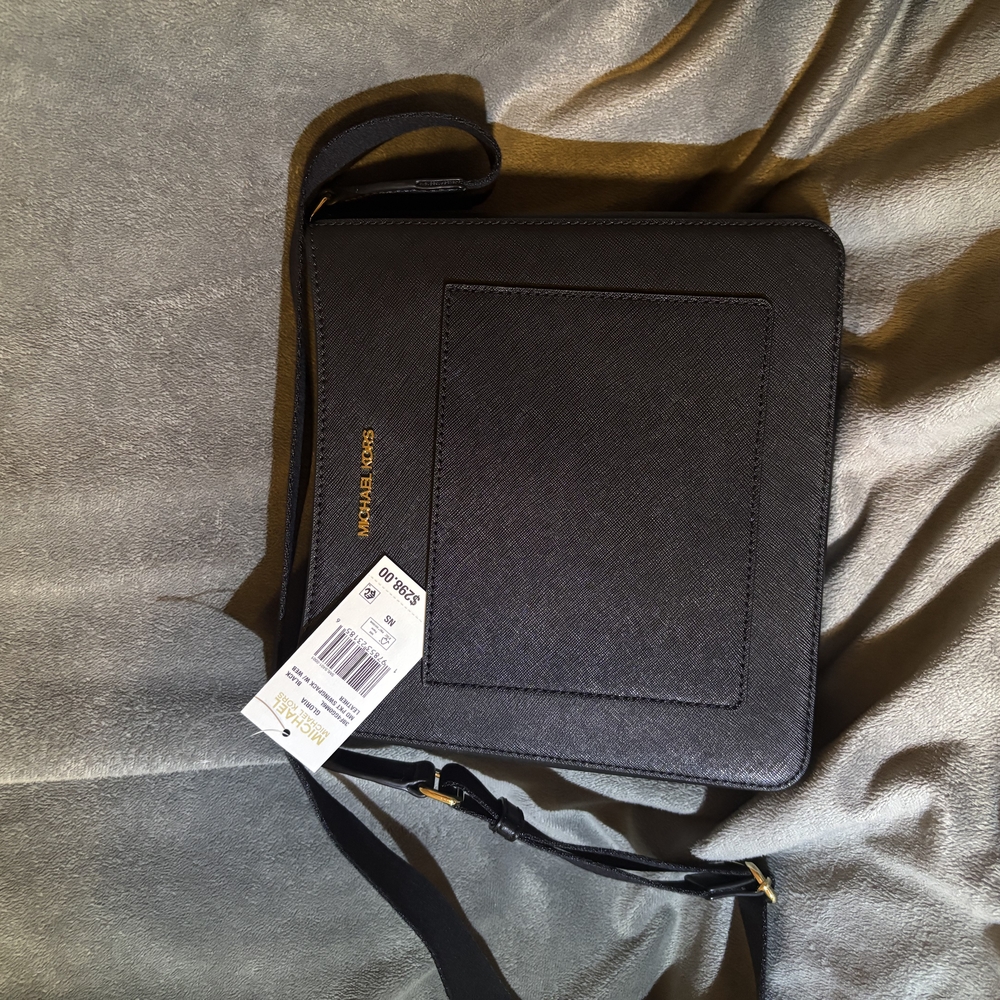 Michael Kors Black Messenger Bag Minimalist Design
